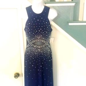 Classic style crystal halter with waiste cut outs